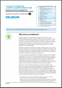 Fact sheet for HAC Delirium